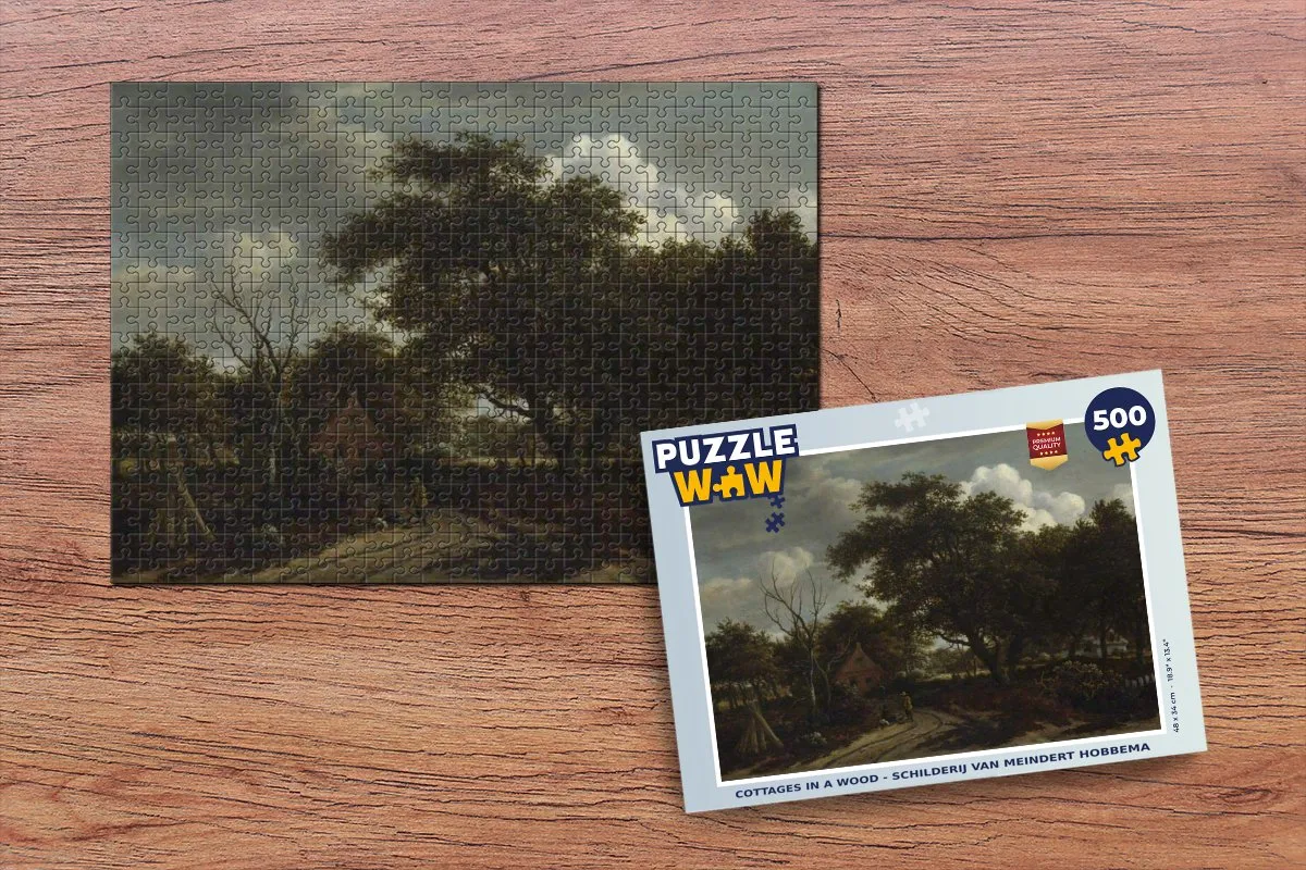 PuzzleWow Cottages in a Wood Legpuzzel 500 Stuks - Multicolor