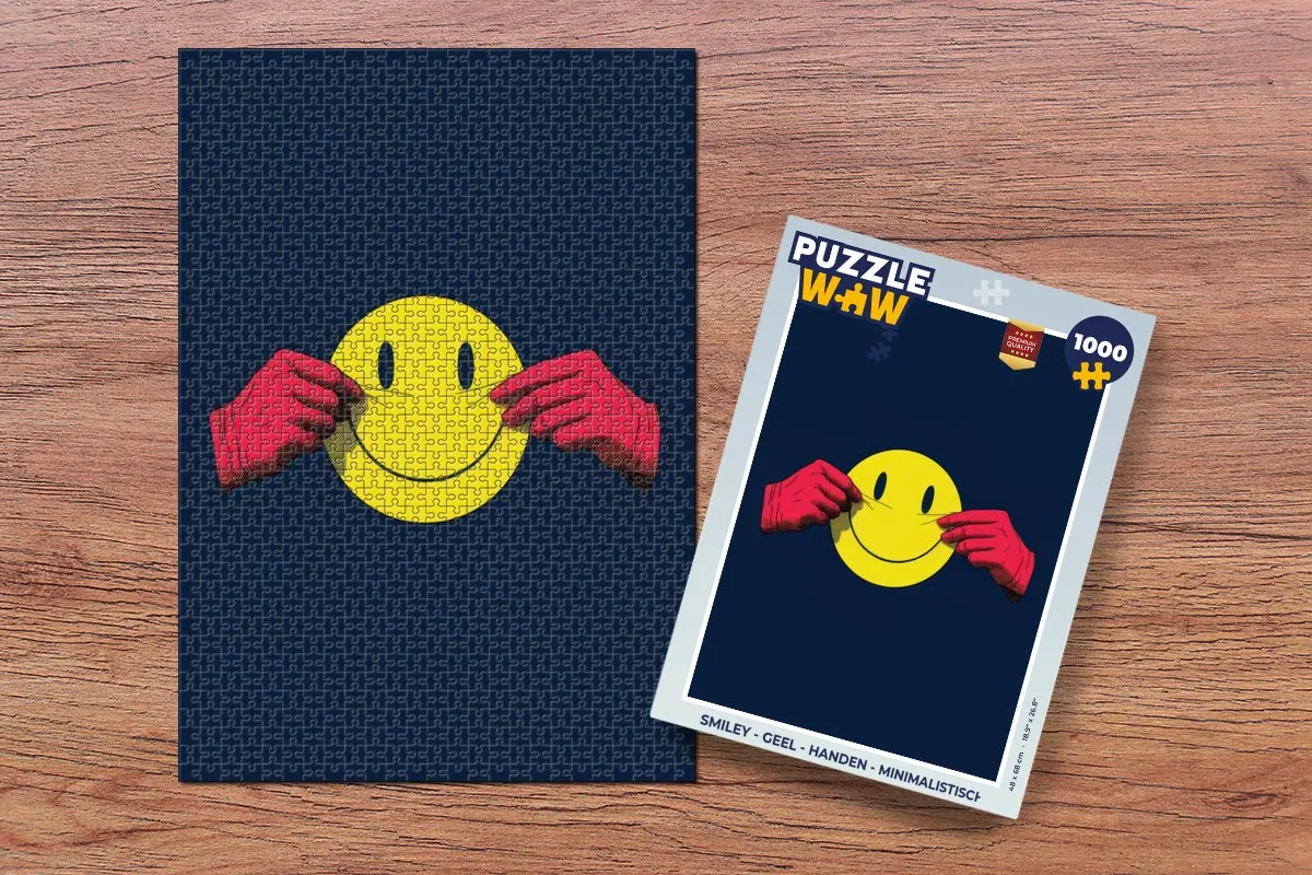 PuzzleWow Smiley Handen Legpuzzel 1000 Stuks - Geel