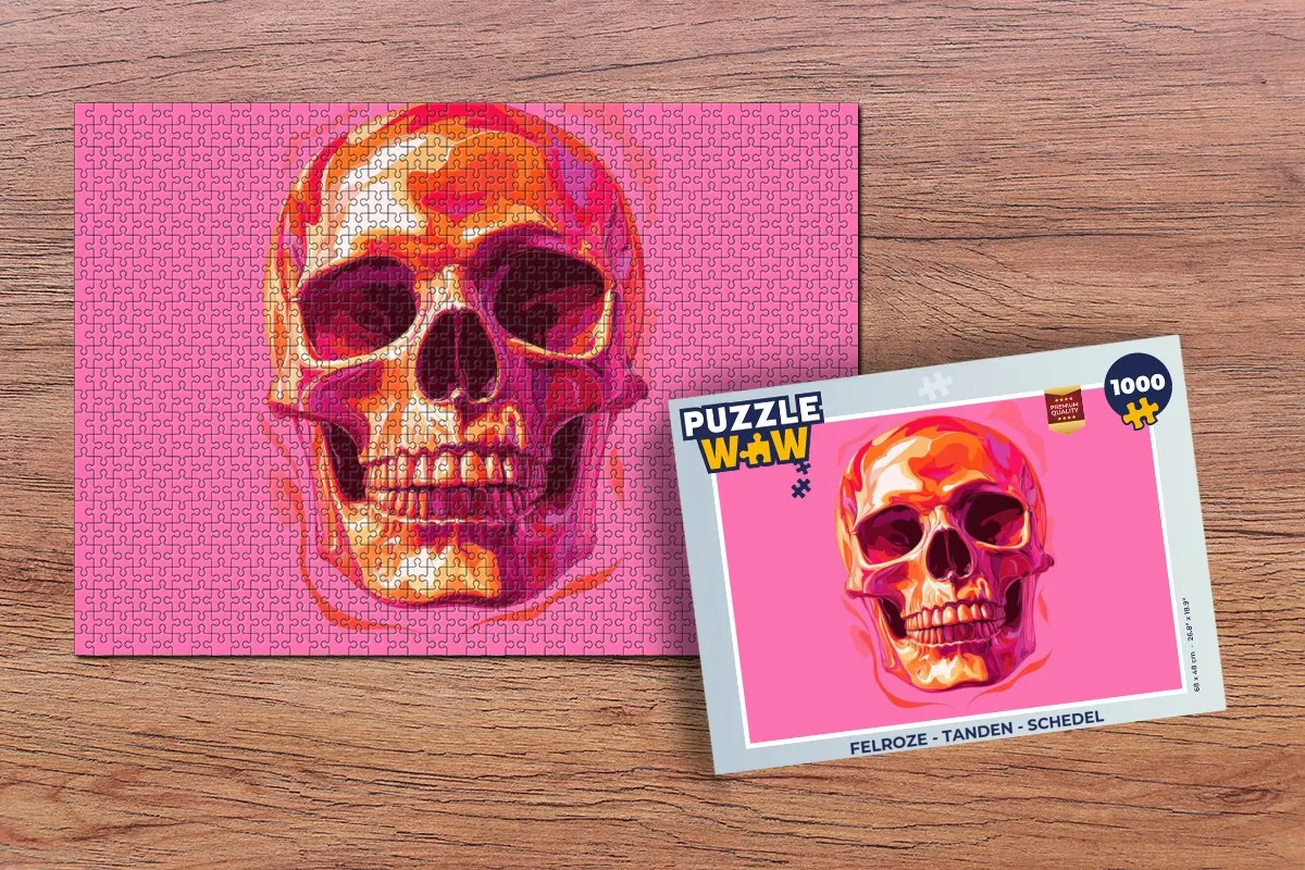 PuzzleWow Legpuzzel 1000 Stuks - Schedel & Tanden