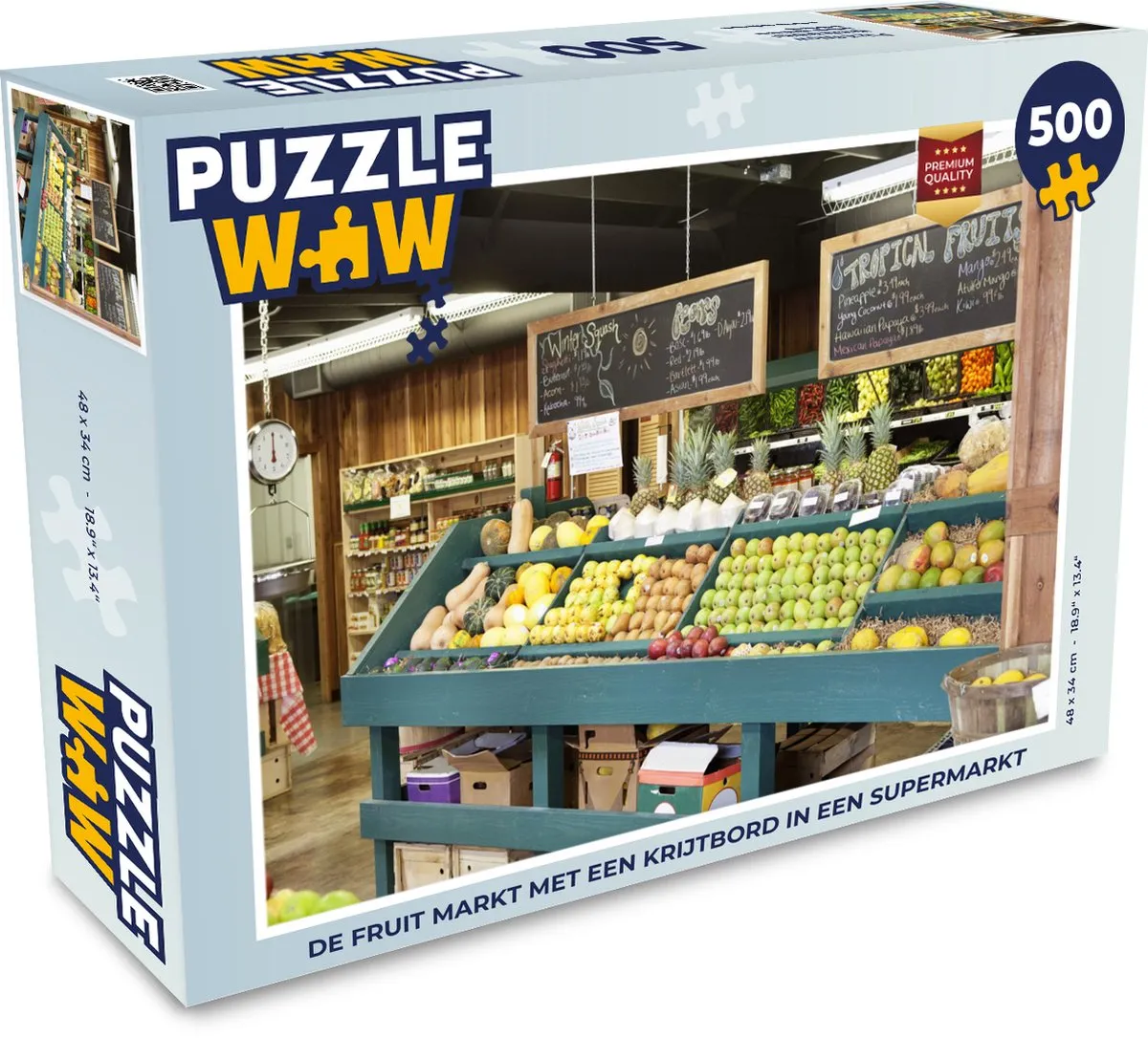 PuzzleWow Fruit Supermarkt Krijtbord Legpuzzel 500 Stuks