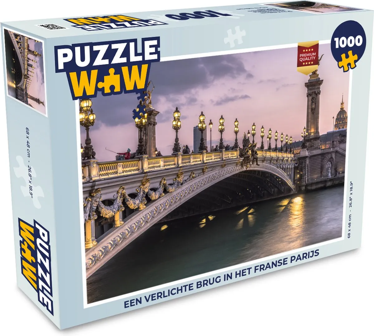PuzzleWow Parijs Verlichte Brug Legpuzzel 1000 Stuks