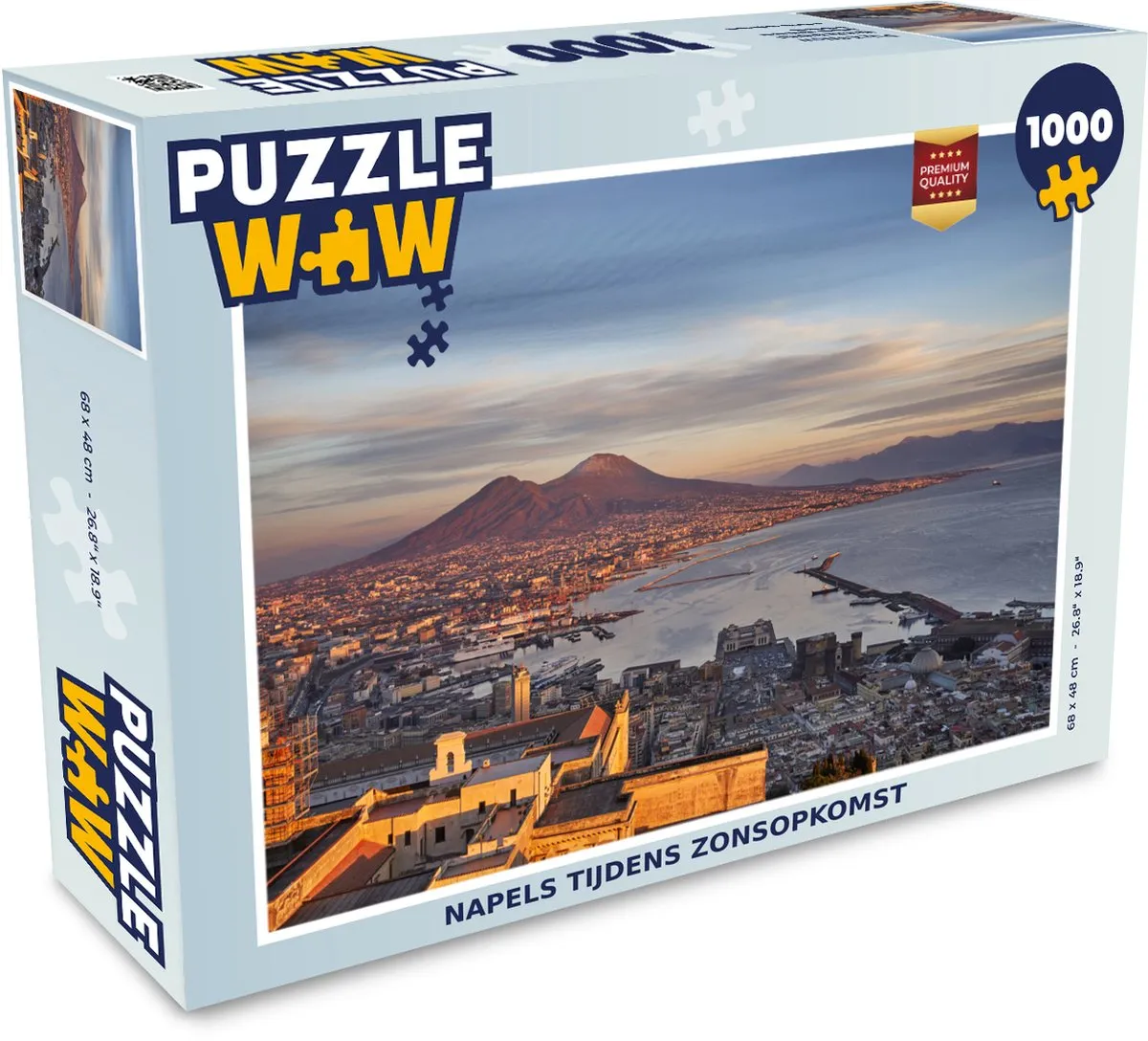PuzzleWow Napoli Zonsopgang Legpuzzel 1000 Stuks - Multicolor