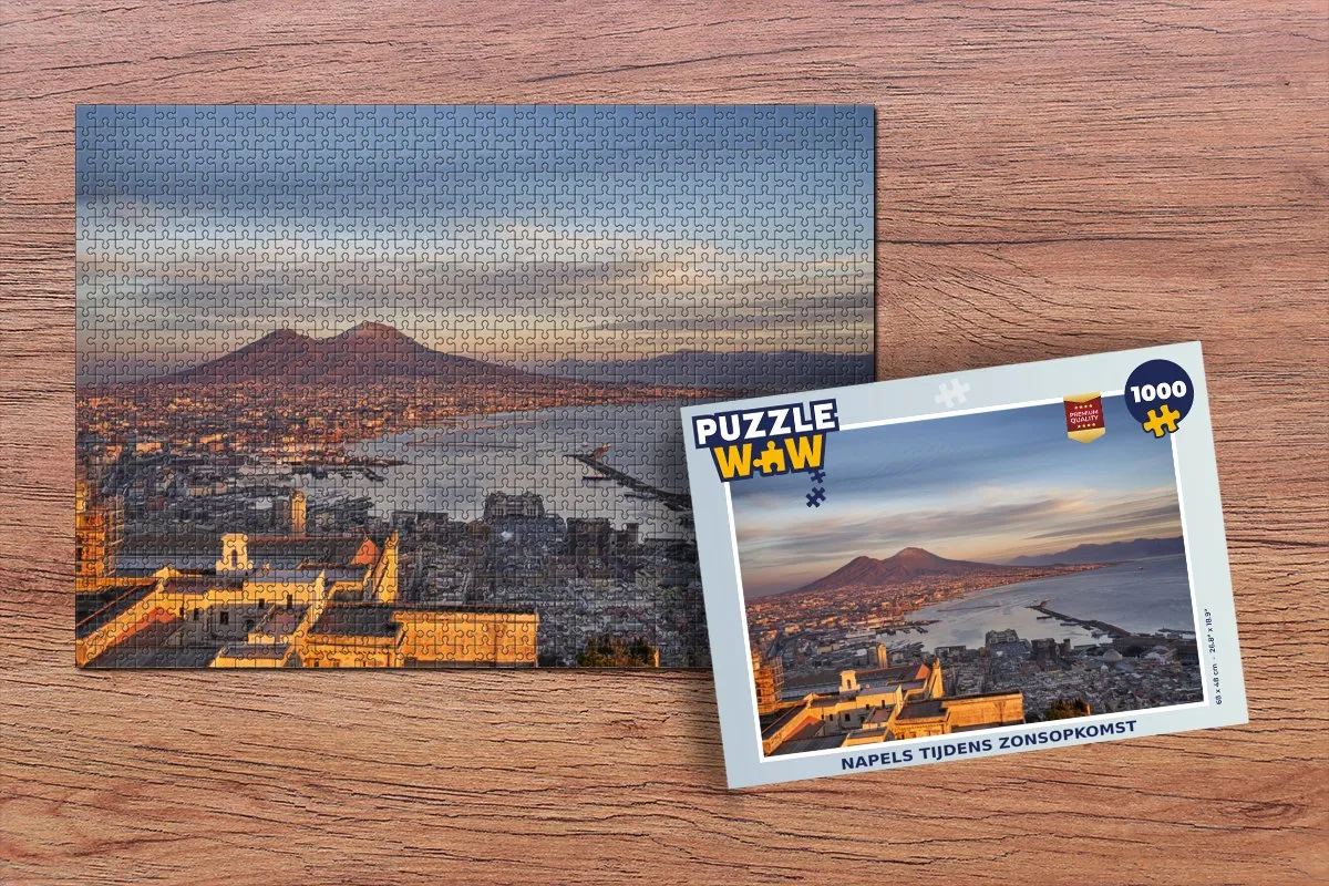 PuzzleWow Napoli Zonsopgang Legpuzzel 1000 Stuks - Multicolor