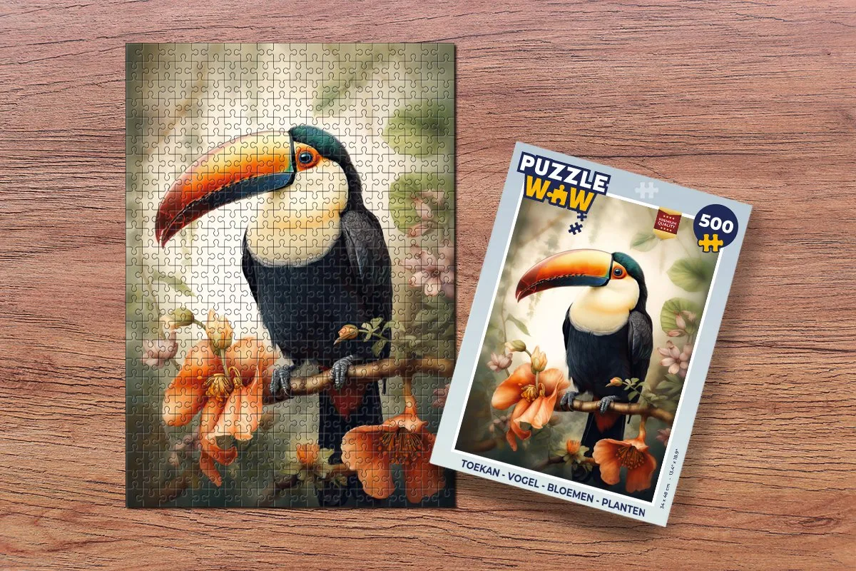 PuzzleWow Toekan Legpuzzel 500 Stuks - Multicolor