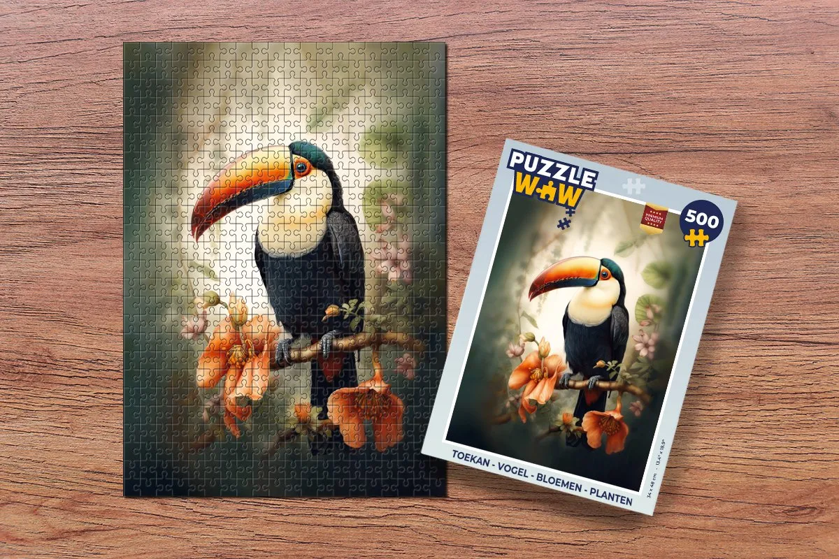 PuzzleWow Toekan Legpuzzel 500 Stuks - Multicolor