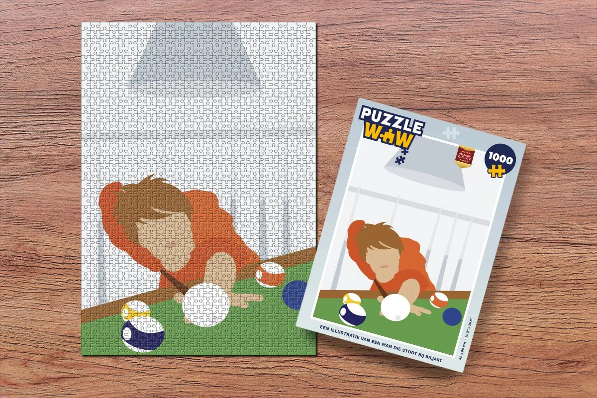 PuzzleWow Biljart Legpuzzel 1000 Stuks - Multicolor