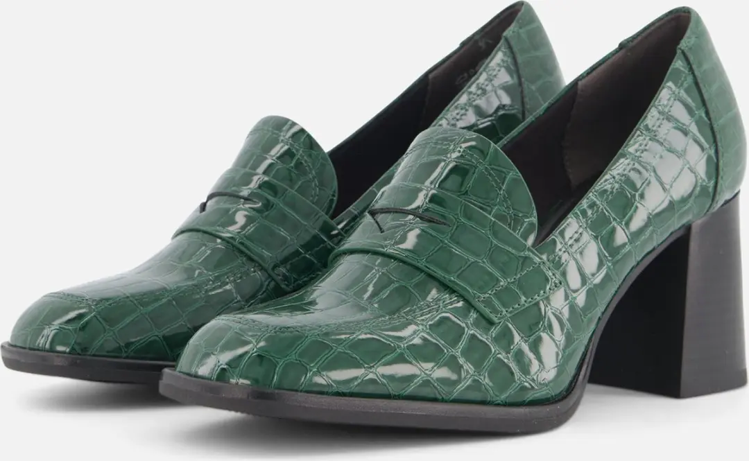 Tamaris Trotteur Pumps groen Textiel