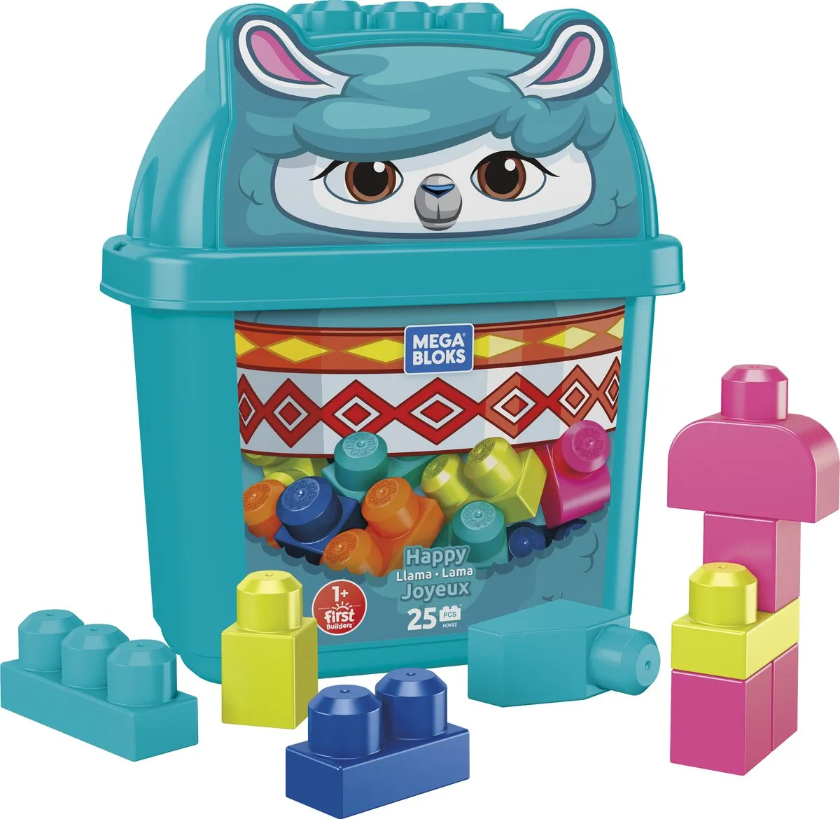 Fisher Price Mega Bloks Happy Lama HDK82 - 25 Stuks - Meerkleurig - afbeelding 6 van 6