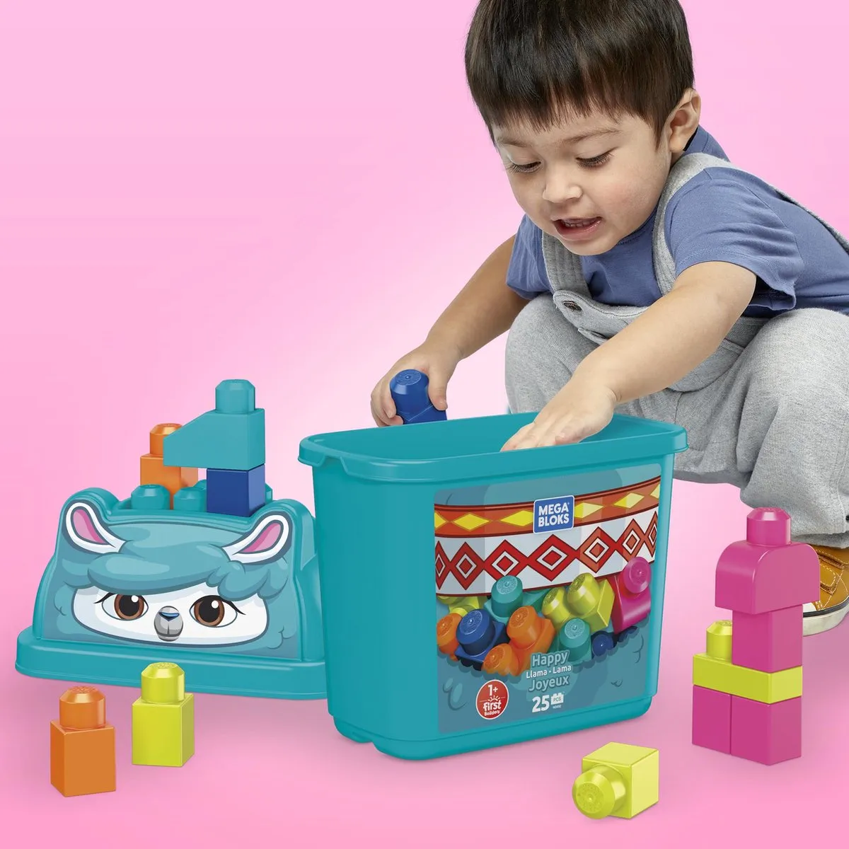 Fisher Price Mega Bloks Happy Lama HDK82 - 25 Stuks - Meerkleurig
