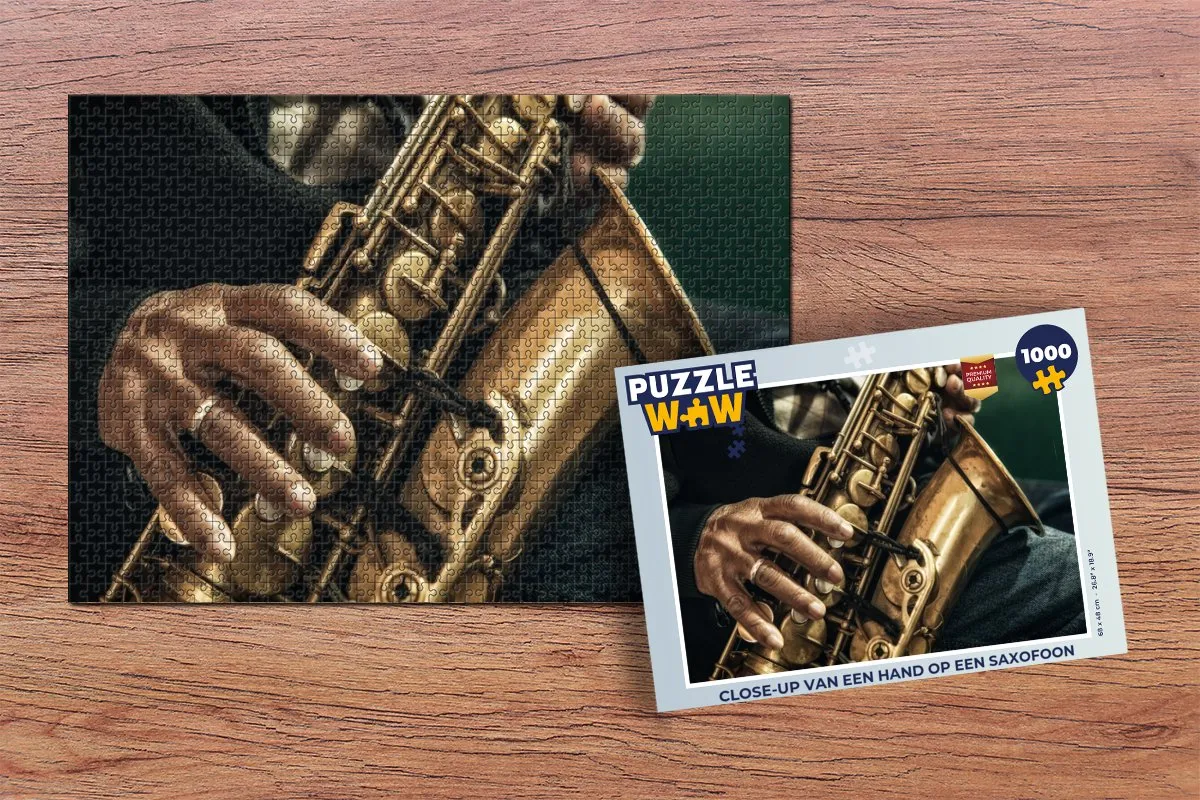 PuzzleWow Legpuzzel 1000 Stuks Saxofoon - Multicolor
