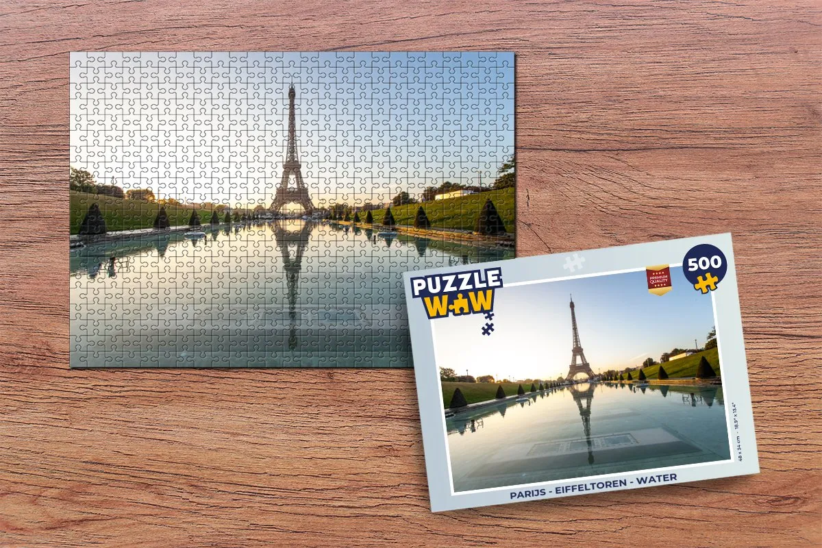 PuzzleWow Parijs Eiffeltoren Water Legpuzzel 500 Stuks - Multicolor