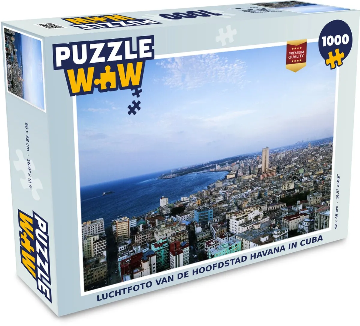 PuzzleWow Havana Luchtfoto Legpuzzel 1000 Stuks - Multicolor