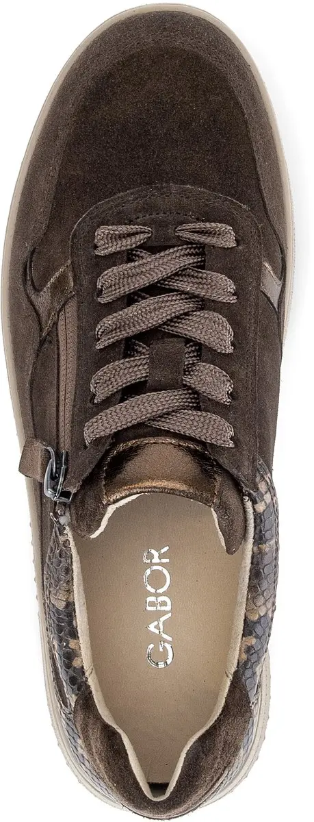 Gabor 6016.01.001 Dames Sneakers - Bruin Suede - Breedtemaat K - afbeelding 6 van 6