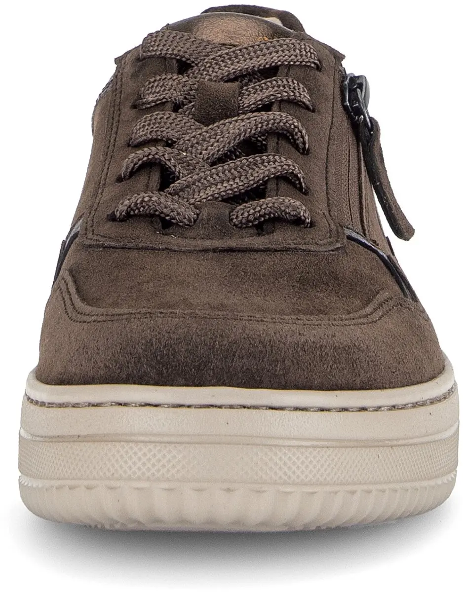 Gabor 6016.01.001 Dames Sneakers - Bruin Suede - Breedtemaat K