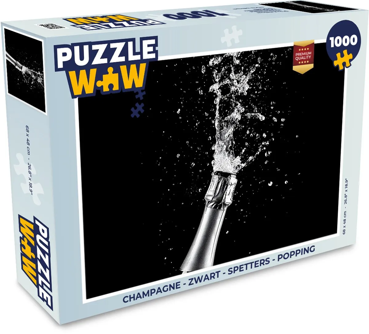 PuzzleWow Proost Champagne Zwart Legpuzzel 1000 Stuks