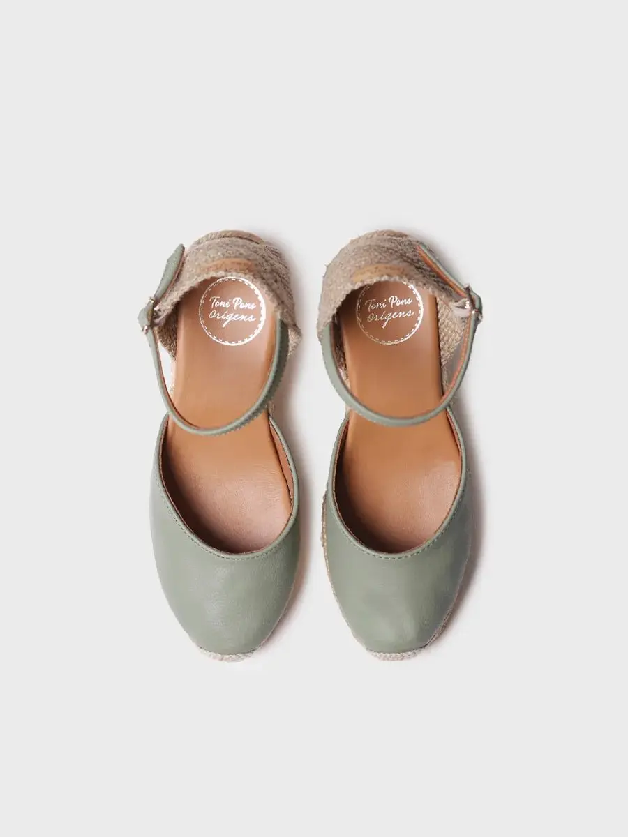 Gesloten leren espadrille