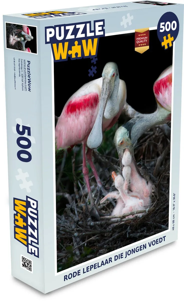 PuzzleWow Vogels Nest Kuiken Legpuzzel 500 Stuks - Multicolor