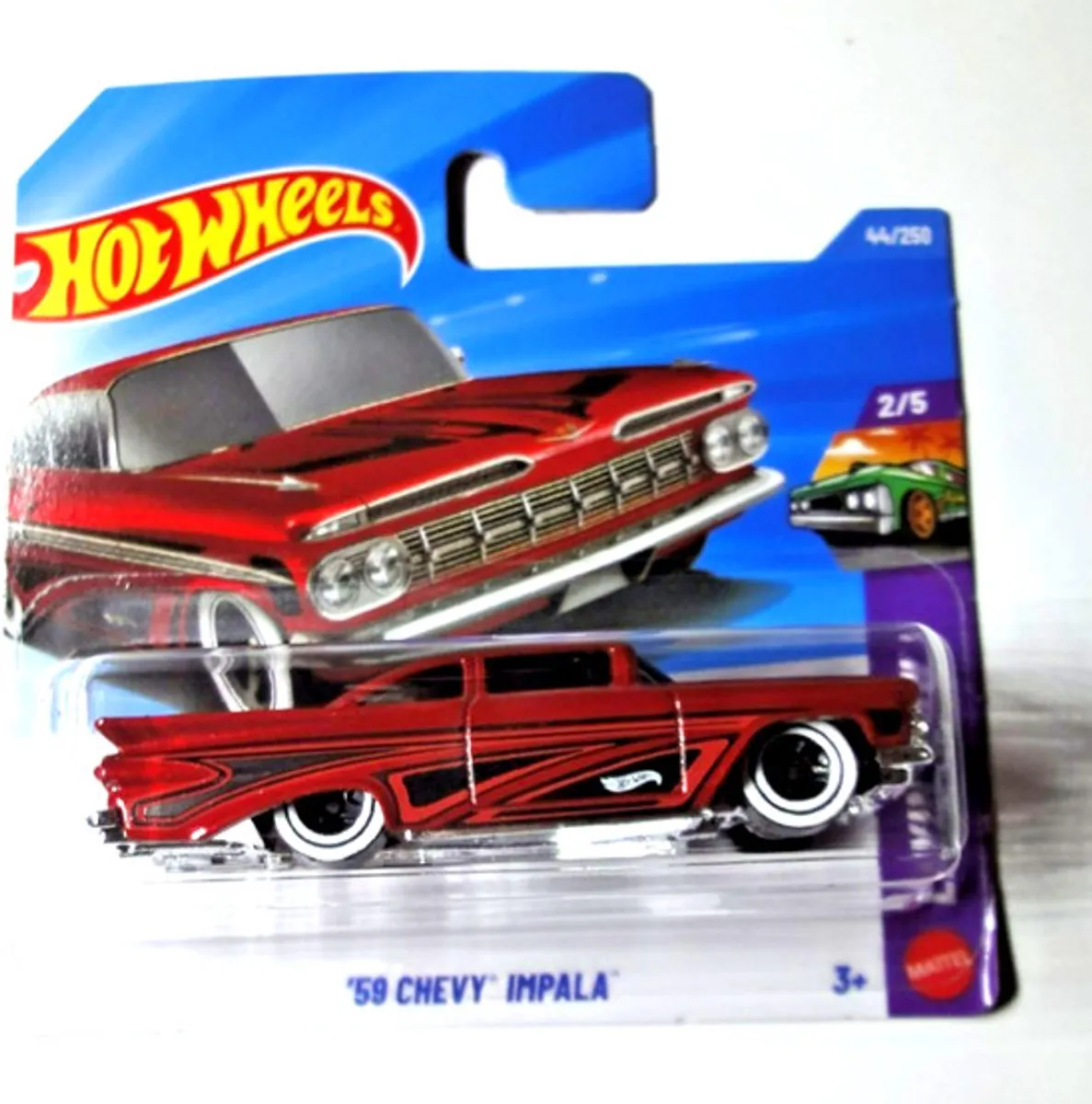 Hot Wheels '59 Chevy Impala Wine Red 44/250 Short Card