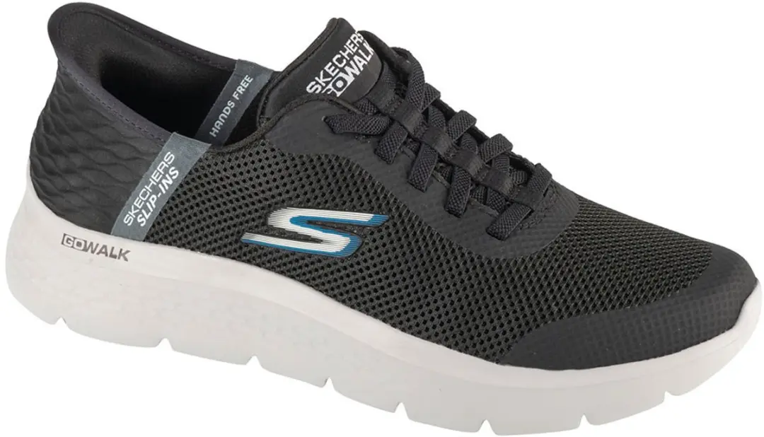 Skechers GO WALK FLEX Hands Up Heren Instappers 45 - Zwart - afbeelding 3 van 6