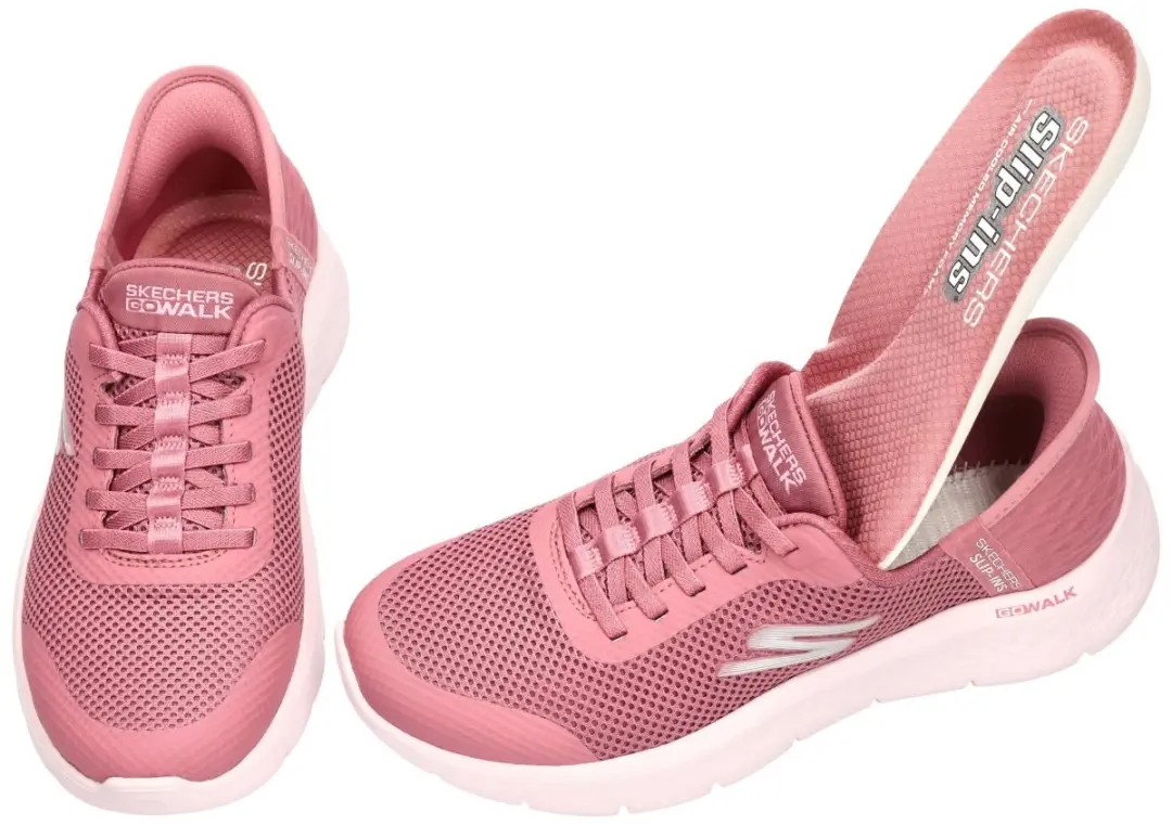 Skechers Go Walk Flex Grand Entry Dames Sneakers - Maat 39 - Roze - afbeelding 6 van 6