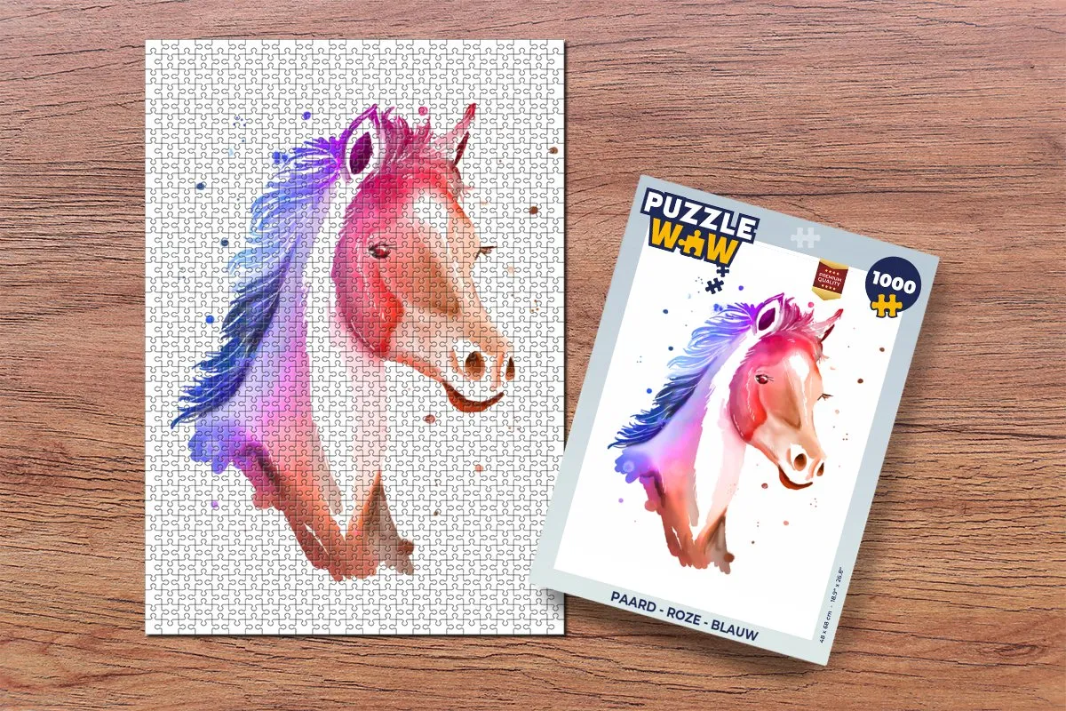 PuzzleWow Paard Legpuzzel 1000 Stuks - Multicolor
