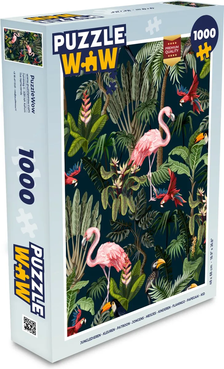 PuzzleWow Jungledieren Legpuzzel 1000 Stuks - Multicolor