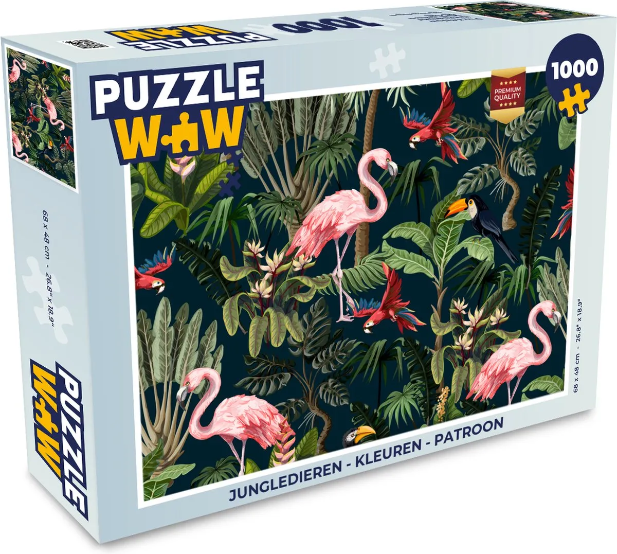 PuzzleWow Jungledieren Legpuzzel 1000 Stuks - Multicolor