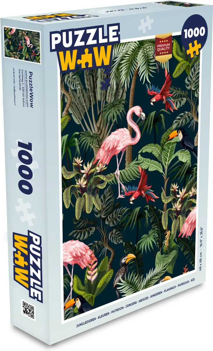 PuzzleWow Jungledieren Legpuzzel 1000 Stuks - Multicolor