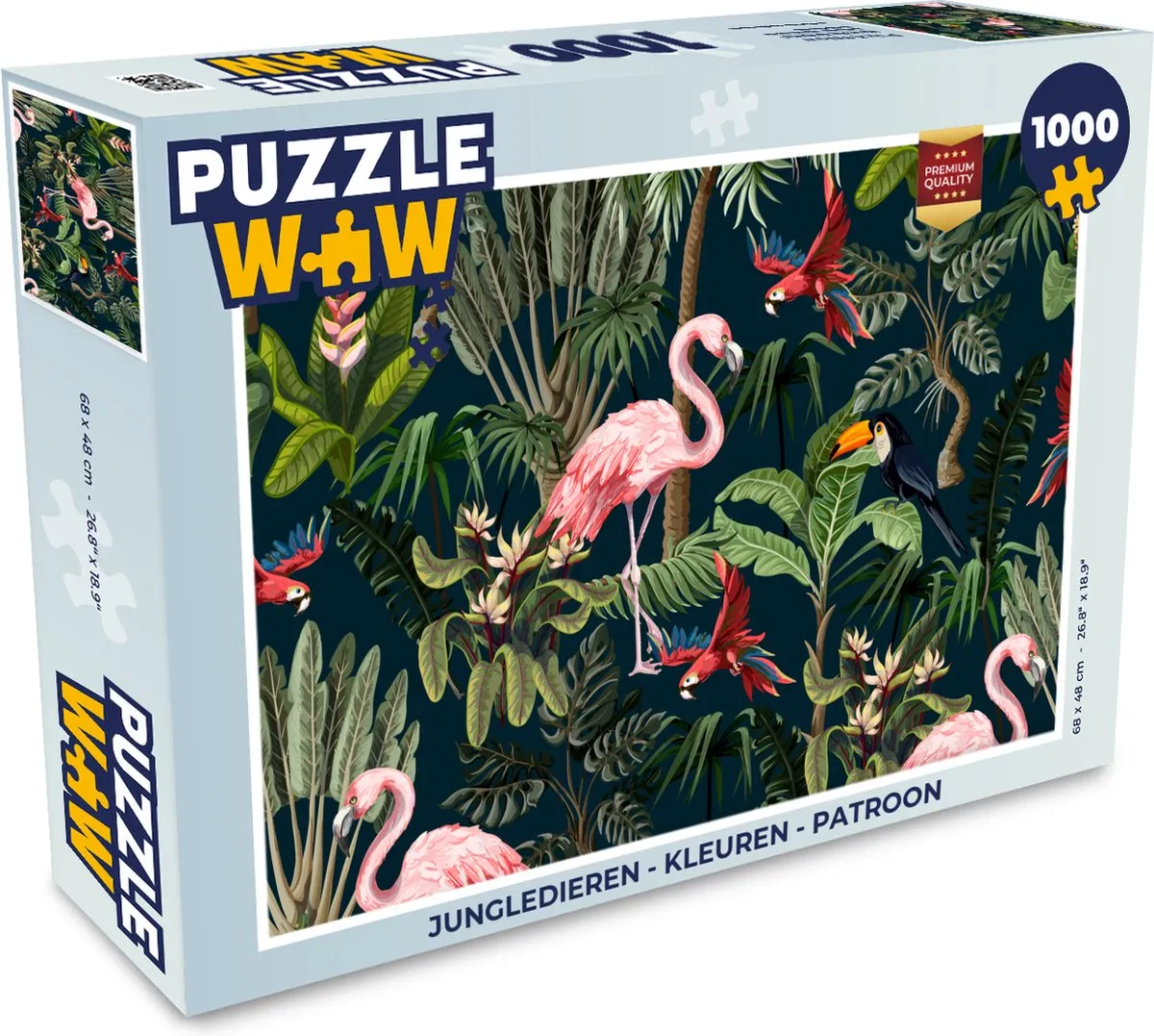 PuzzleWow Jungledieren Legpuzzel 1000 Stuks - Multicolor