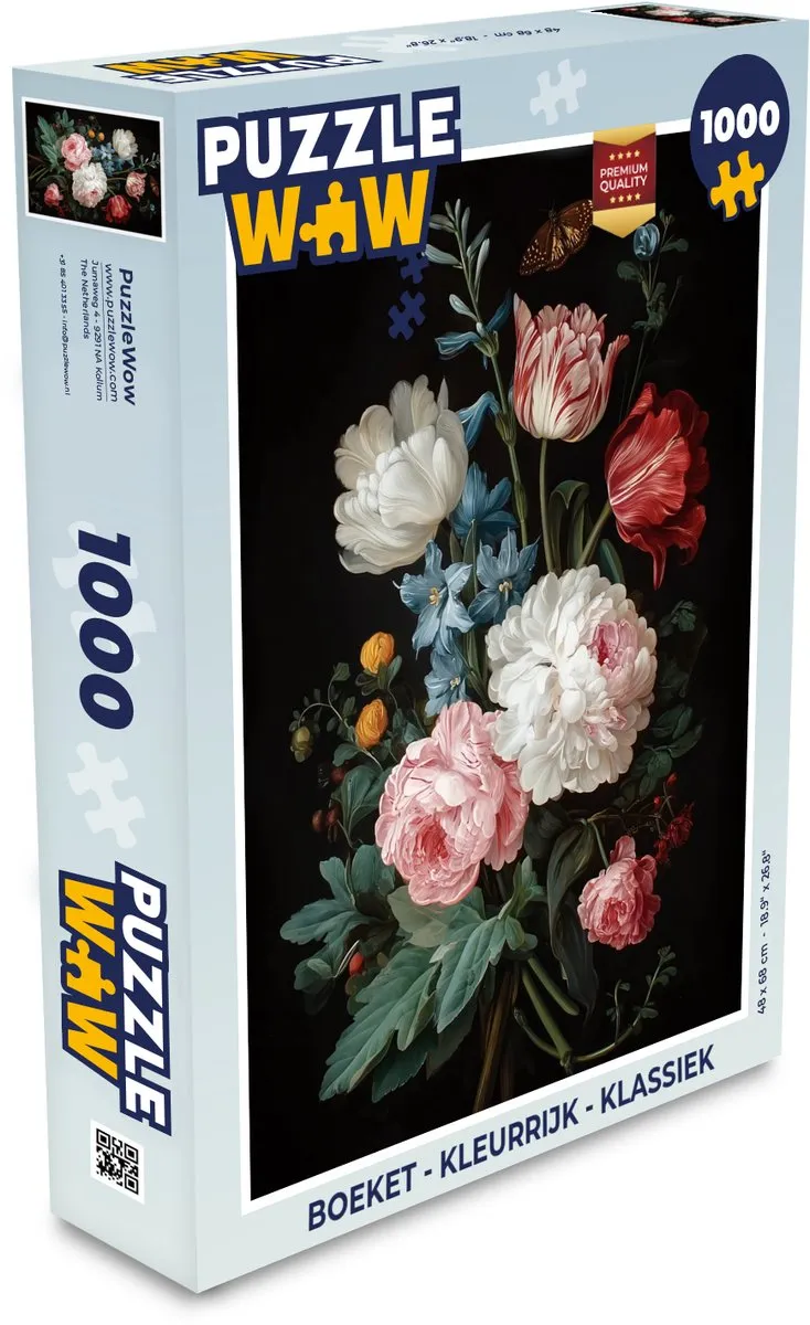 PuzzleWow Boeket Legpuzzel 1000 Stuks - Kleurrijk