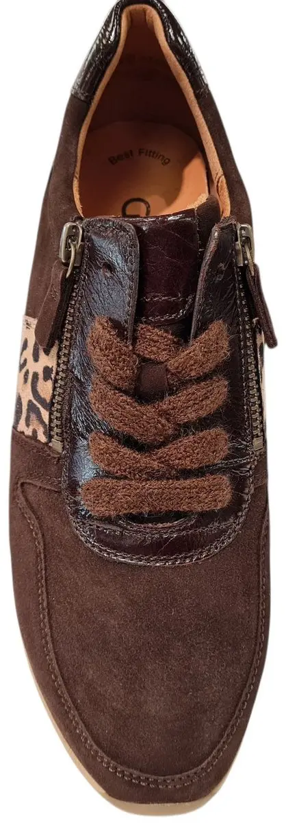 Gabor Dames Sneakers 73.420.18 - Bruin Suede - Maat 42