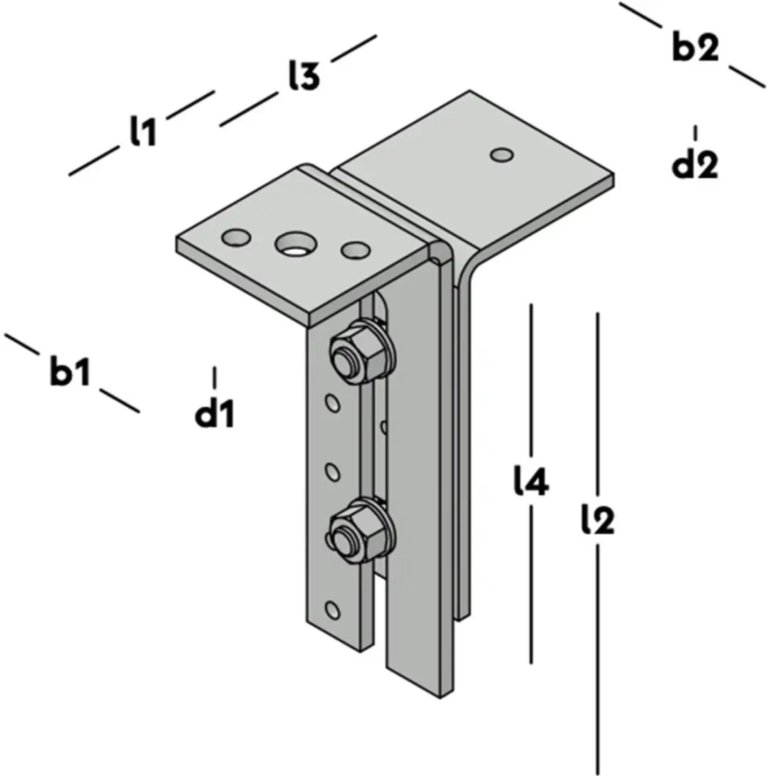 GB Kozijnstelhoek Type E 65x180mm - Verzinkt - afbeelding 2 van 6