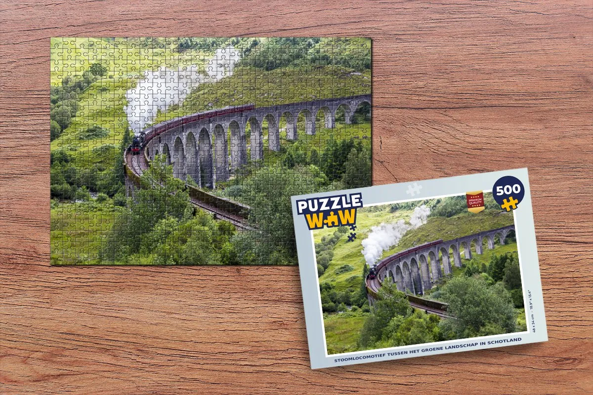 PuzzleWow Stoomtrein Schotland Legpuzzel 500 Stuks - Multicolor