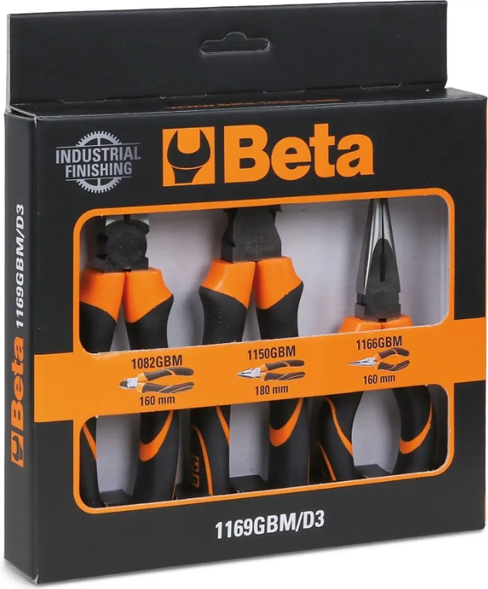 Beta Tools 3-delige Tangenset 1169GBM/D3 met bi-materiaal handvatten