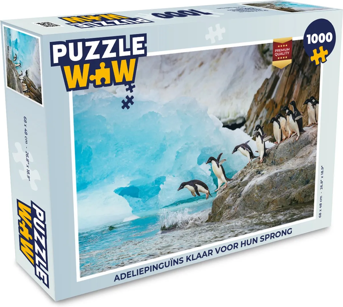 PuzzleWow Adeliepinguïns Legpuzzel 1000 Stuks - Multicolor