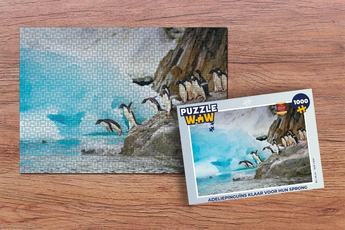 PuzzleWow Adeliepinguïns Legpuzzel 1000 Stuks - Multicolor