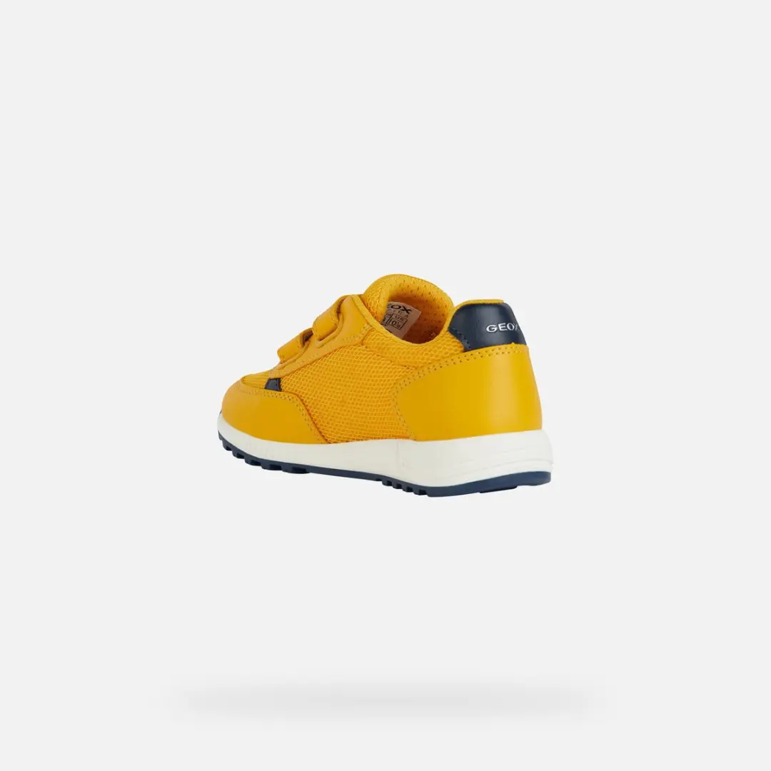 GEOX Alben J459EC Meisjestrainers - 33 - Okergeel/Navy - afbeelding 3 van 6