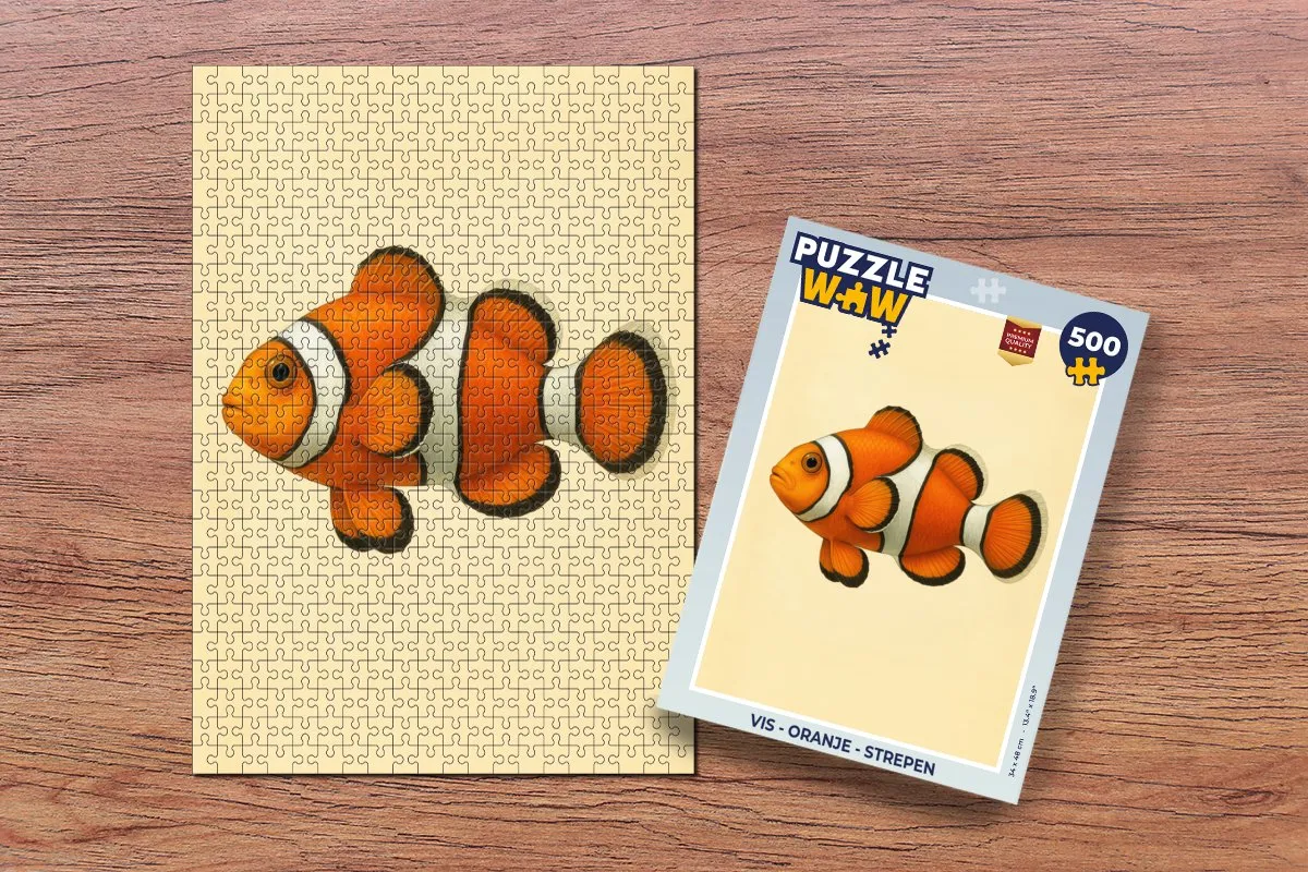 PuzzleWow Vis Puzzel 500 Stuks - Oranje Strepen - MPN 8721406860914