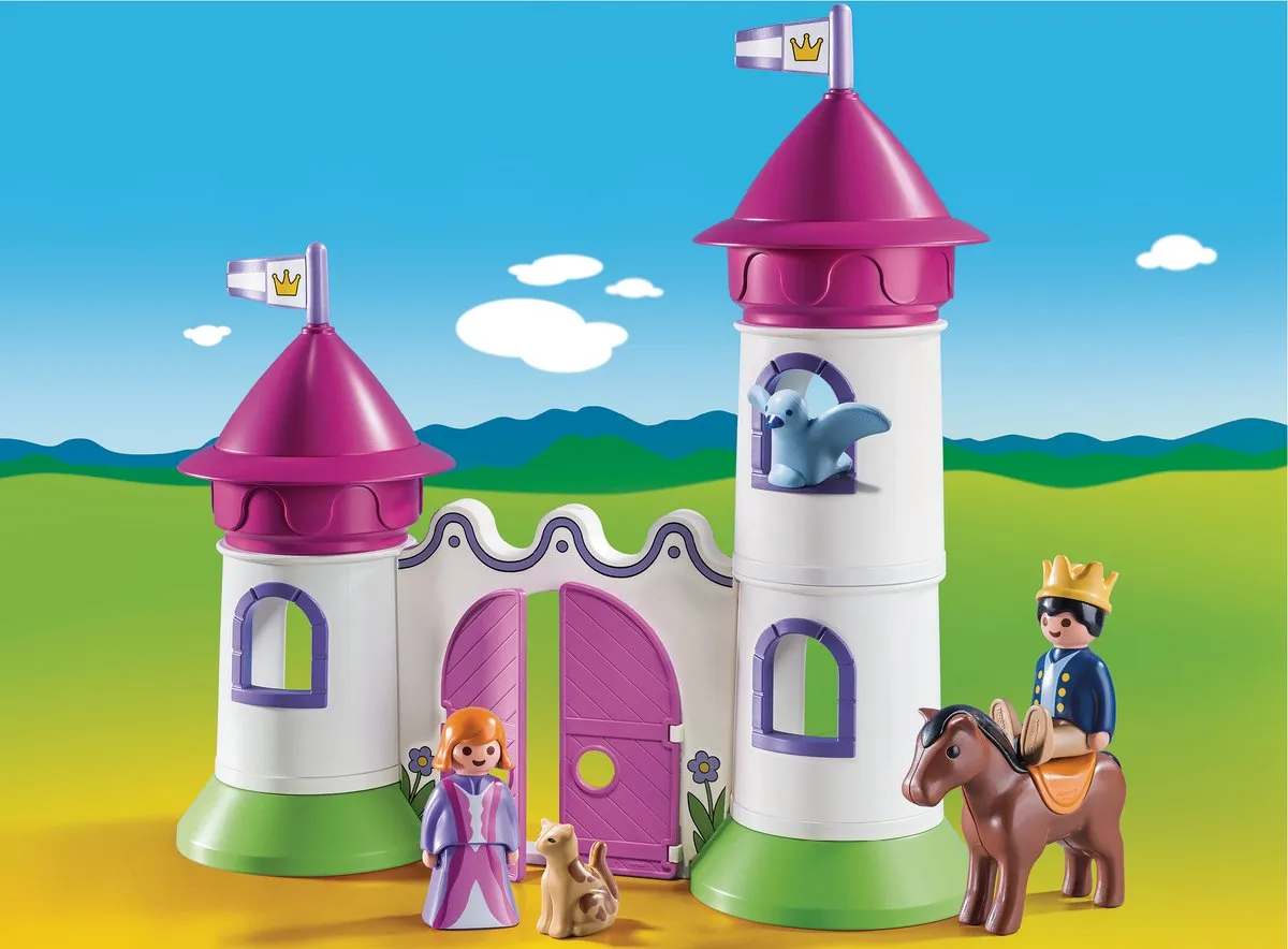Playmobil Kasteelpoort met Koningskoppel 9389 - Roze/Wit