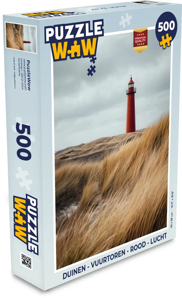 PuzzleWow Duinen Vuurtoren Legpuzzel 500 Stuks - Rood