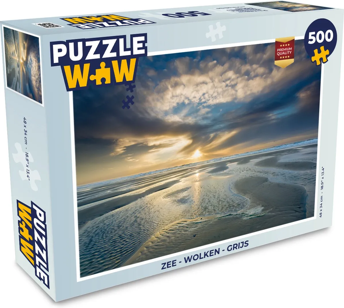 PuzzleWow Zee Wolken Legpuzzel 500 Stuks - Multicolor
