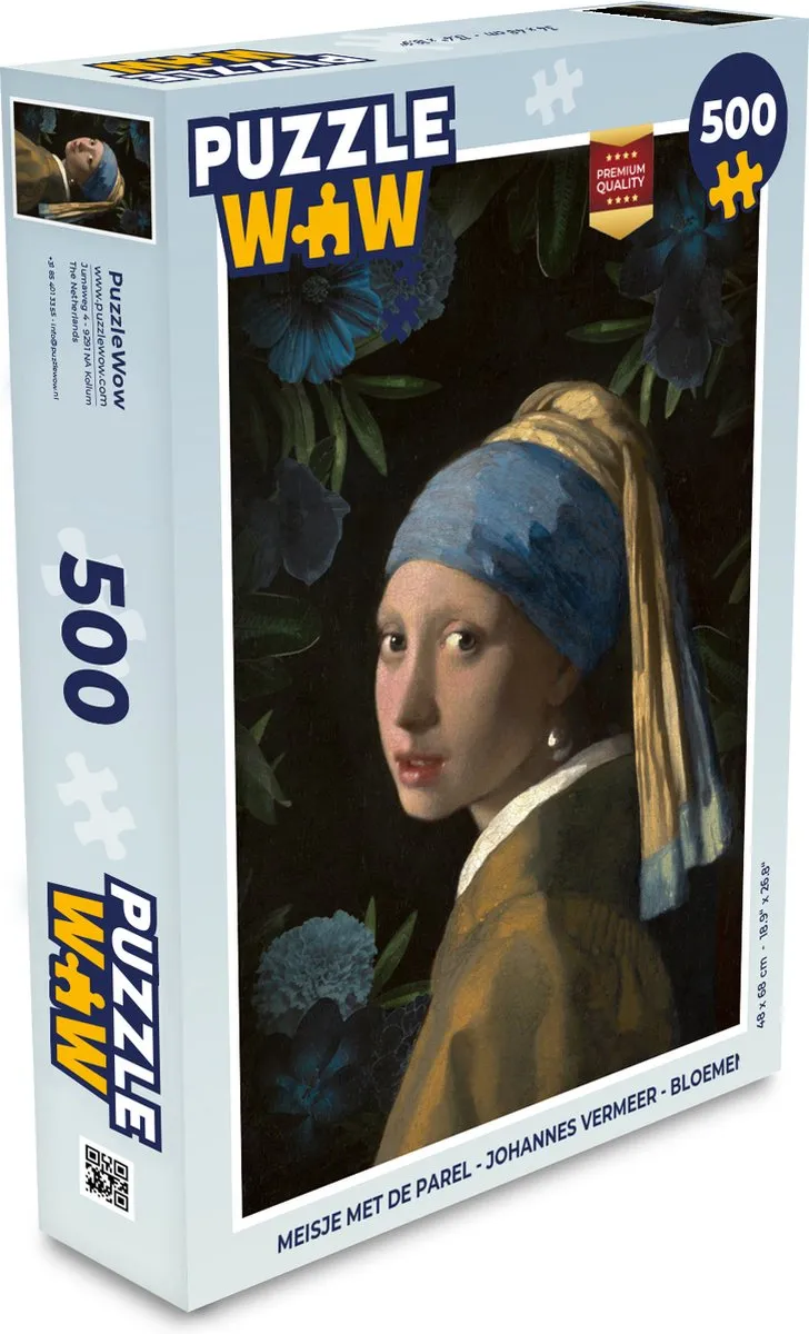 PuzzleWow Meisje met de Parel Legpuzzel 500 Stuks