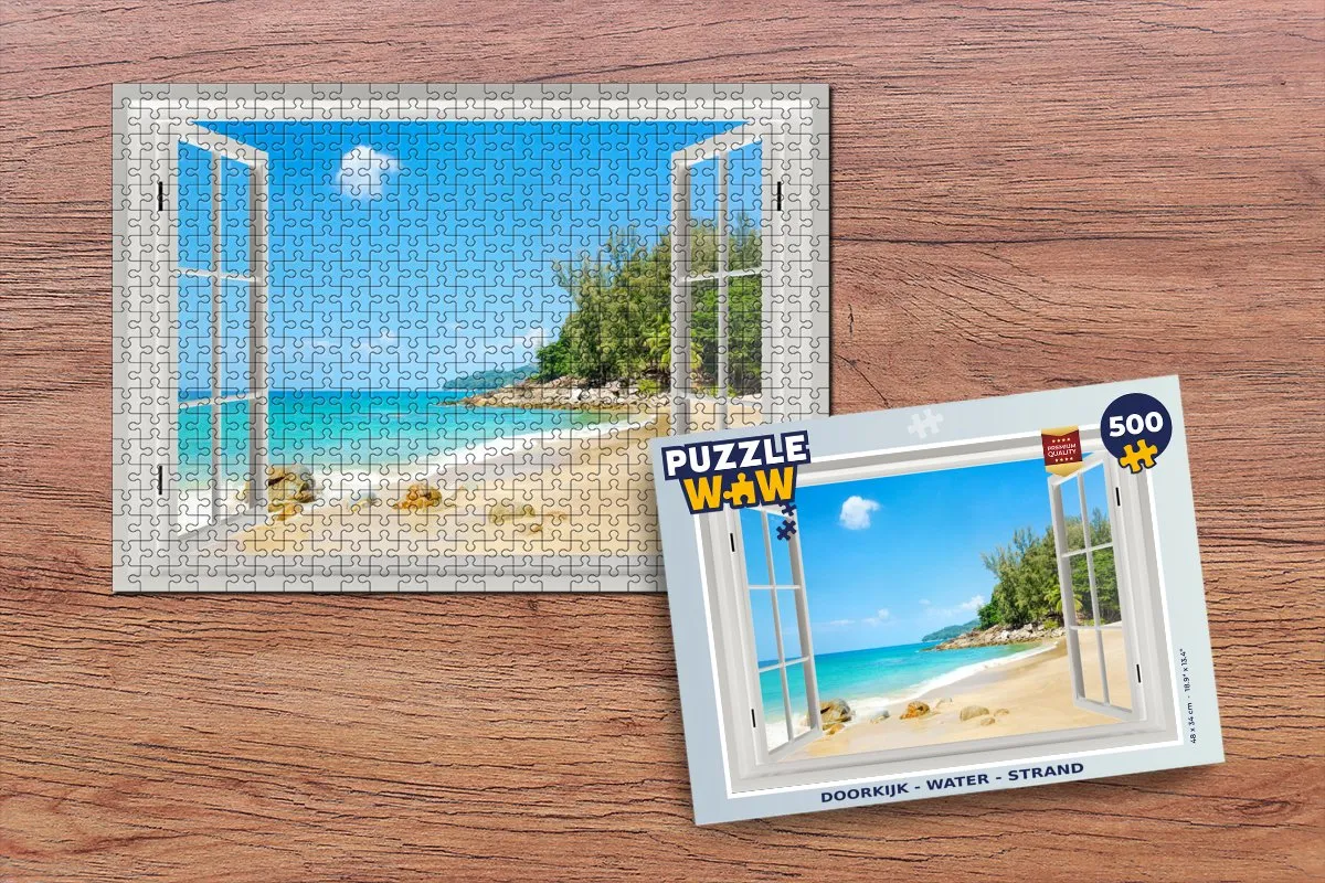 PuzzleWow Water Strand Legpuzzel 500 Stuks - Multicolor