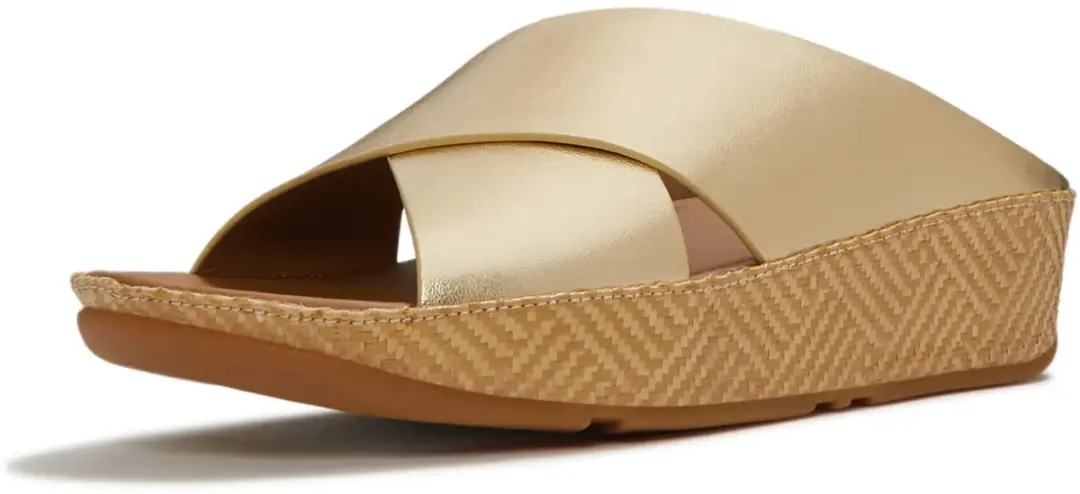 FitFlop Lulu Lux Cross Slide Slippers - Dames 37 - Goud