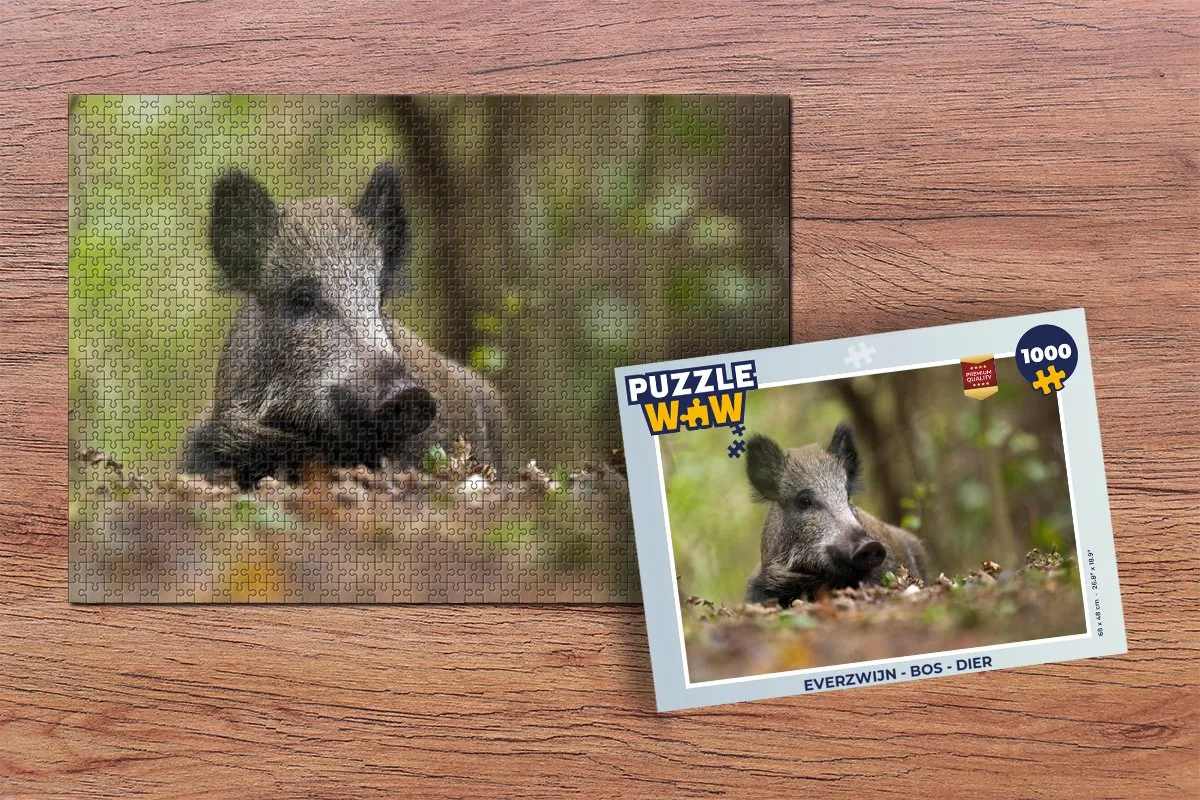 PuzzleWow Everzwijn Bos Legpuzzel 1000 Stuks - Multicolor