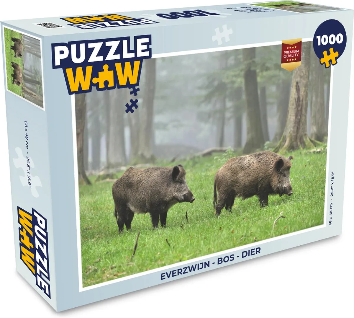PuzzleWow Everzwijn Bos Legpuzzel 1000 Stuks - Multicolor