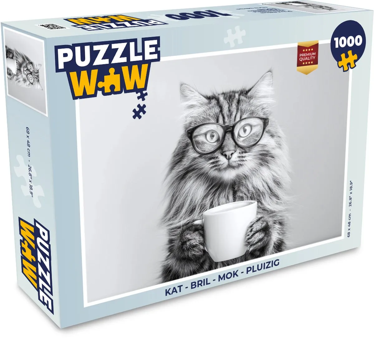 PuzzleWow Legpuzzel 1000 Stuks - Kat & Mok