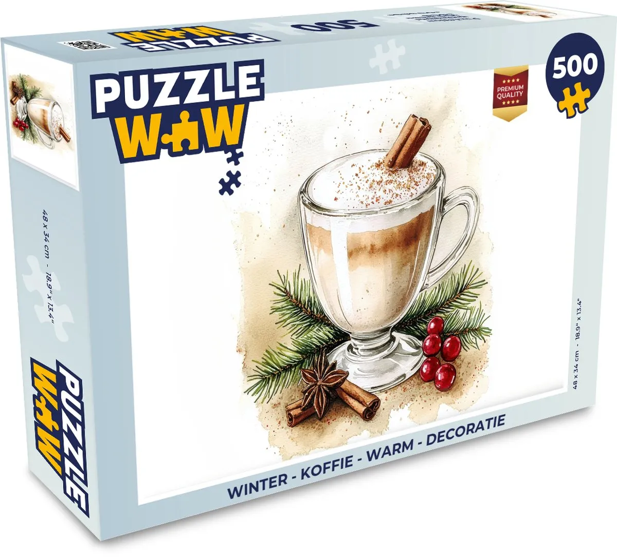 PuzzleWow Winter Koffie Legpuzzel 500 Stuks - 8721169407869