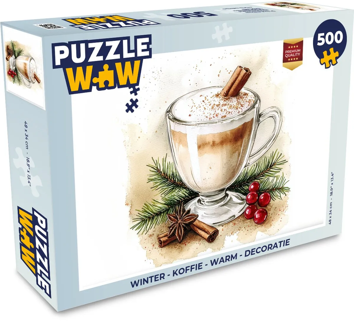 PuzzleWow Winter Koffie Legpuzzel 500 Stuks - 8721169407869