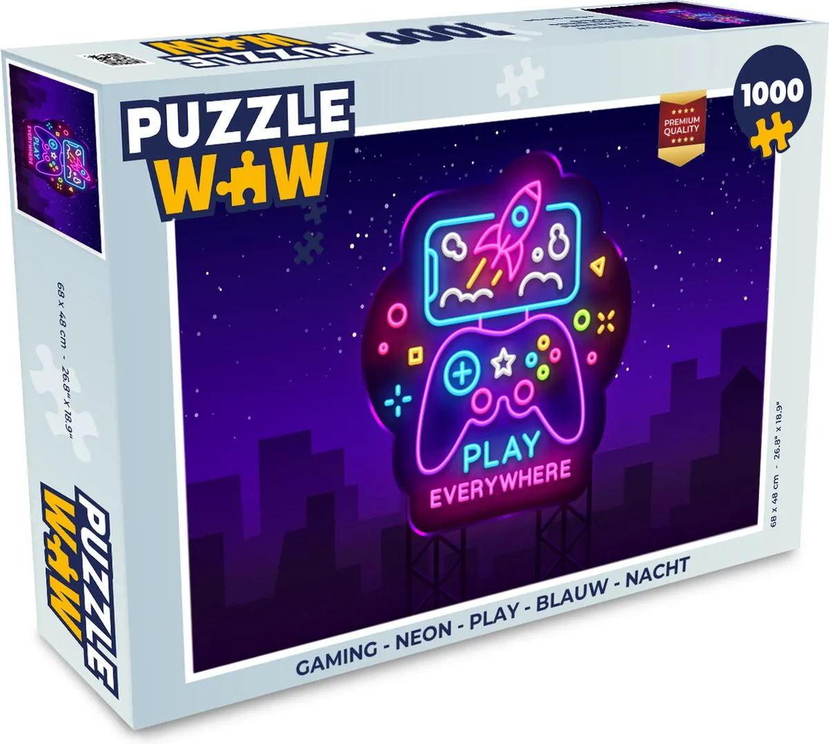 PuzzleWow Neon Play Controller Legpuzzel 1000 Stuks - Multicolor